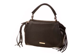 Cromia damestas met overslag zwart leer