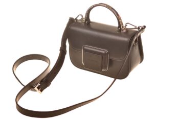 Cromia klein schoudertasje zwart leer