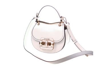 Cromia schoudertas wit leer met gouden beslag