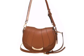 Cromia zadeltas cognac leer met overslag met lange en korte band