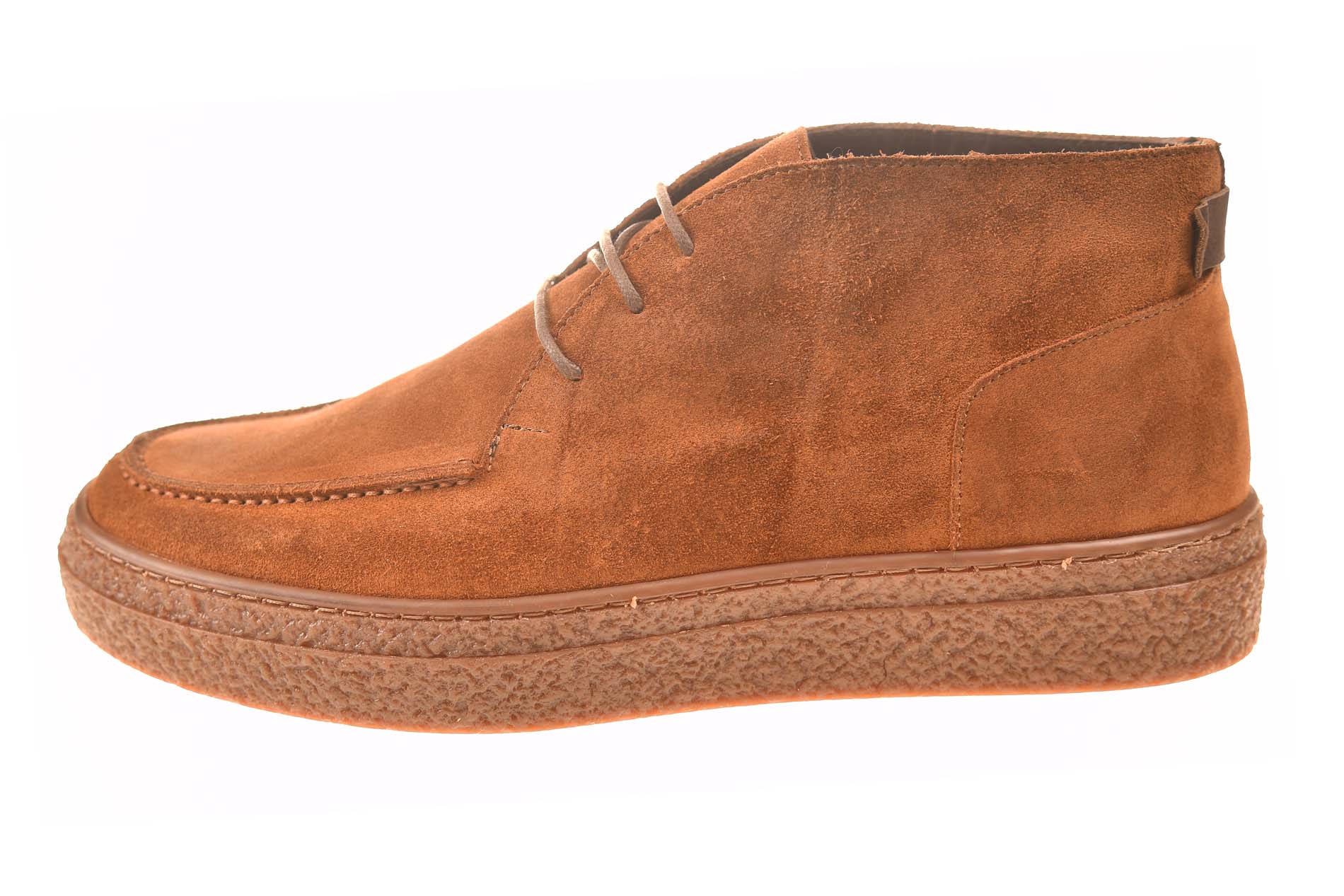 Kebo halfhoge veterschoen cognac suede