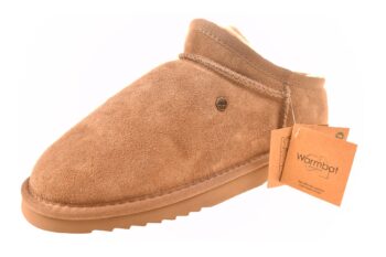 Warmbat pantoffel met vacht mud suede