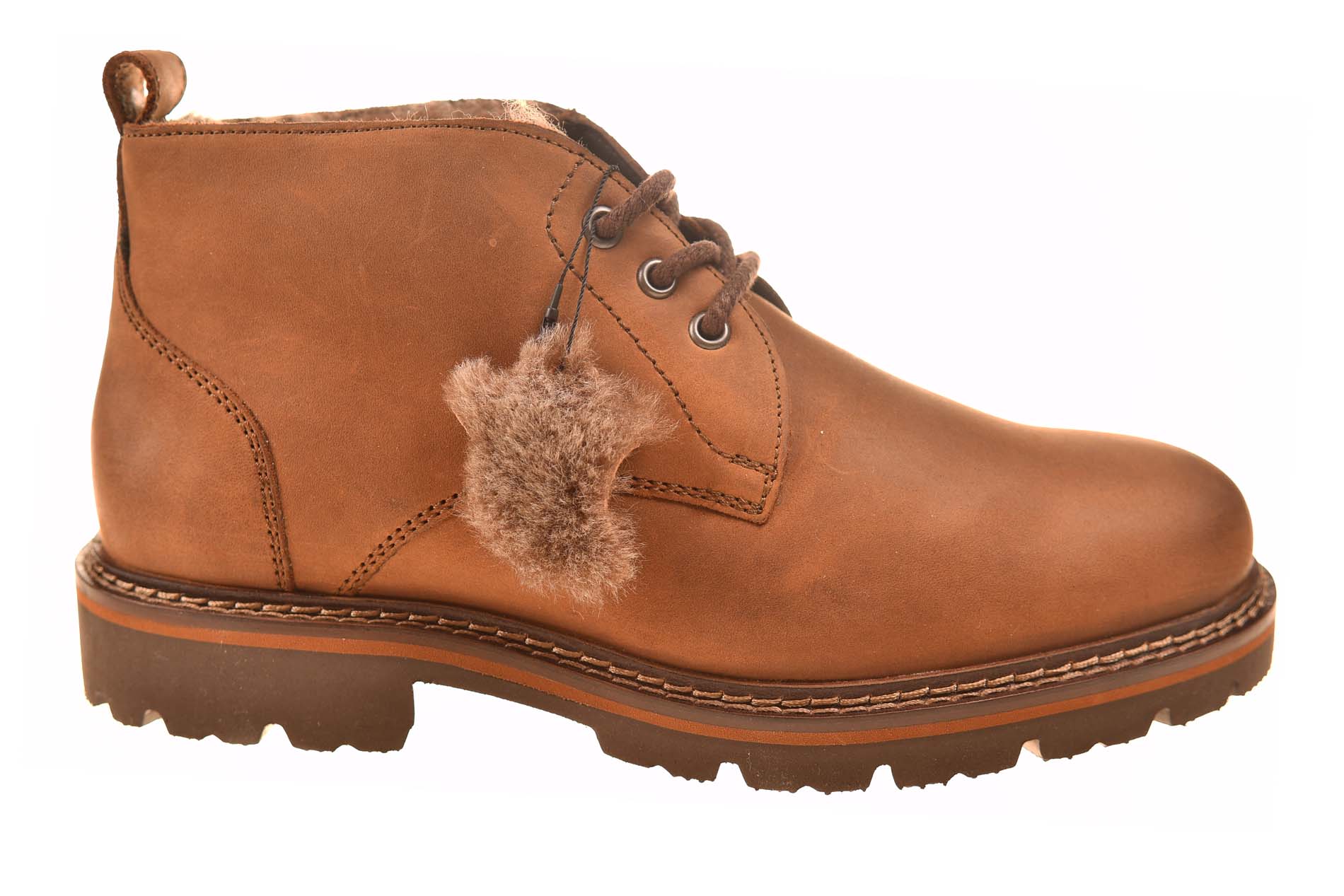 Sioux vachtgevoerde boot leer cognac