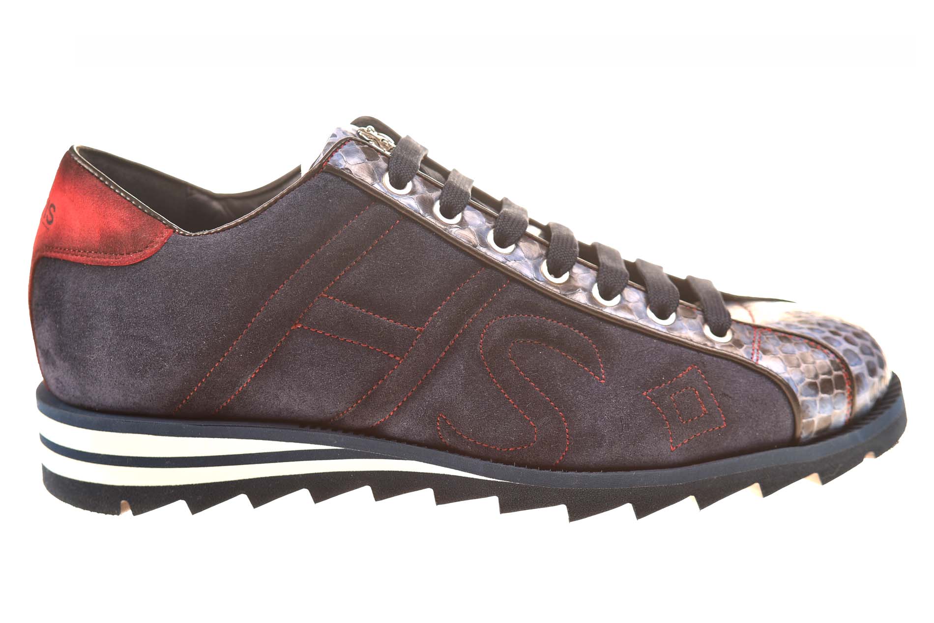 Harris veterschoen blauw suede