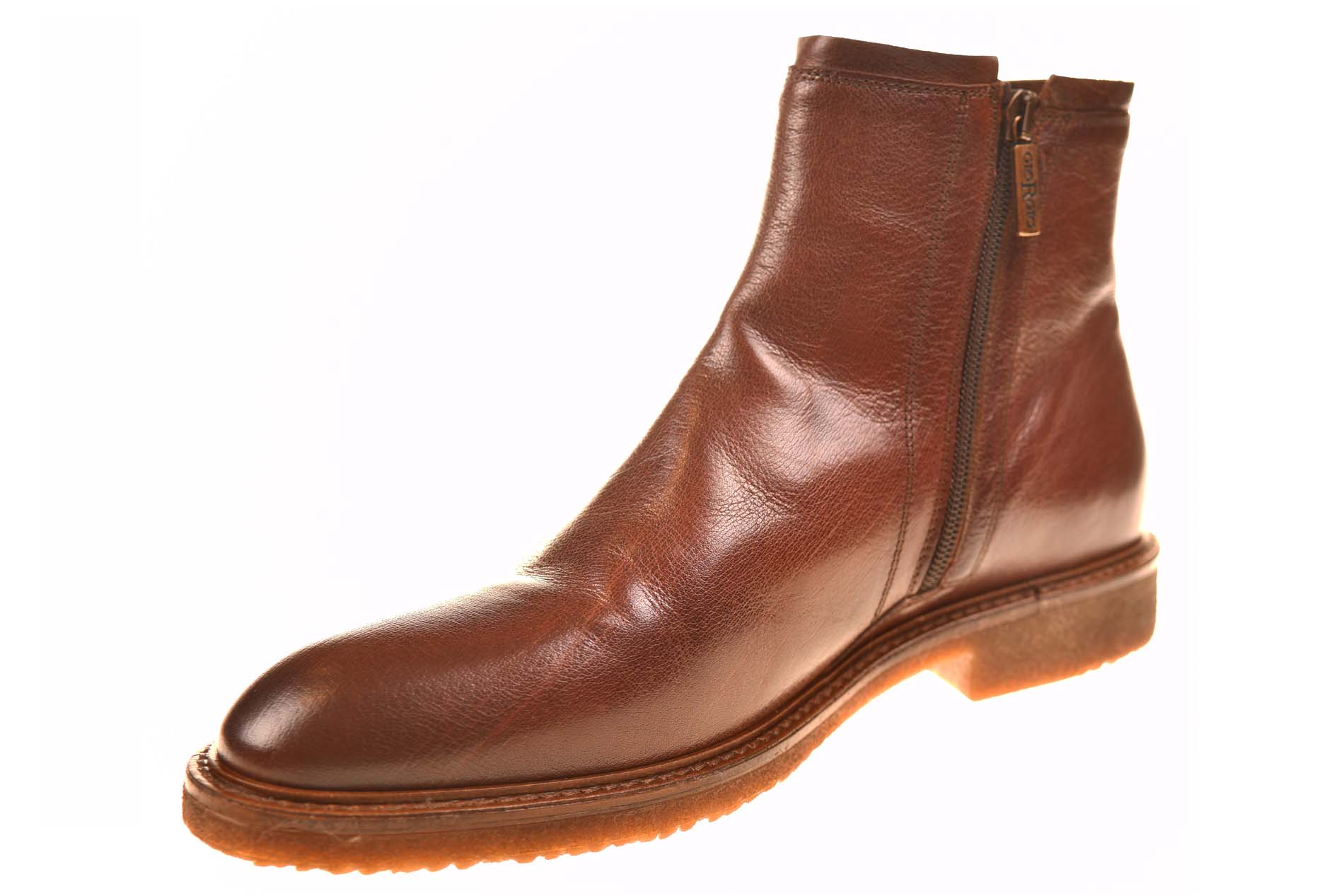 Girorgio boot met twee ritsen cognac leer - Afbeelding 3