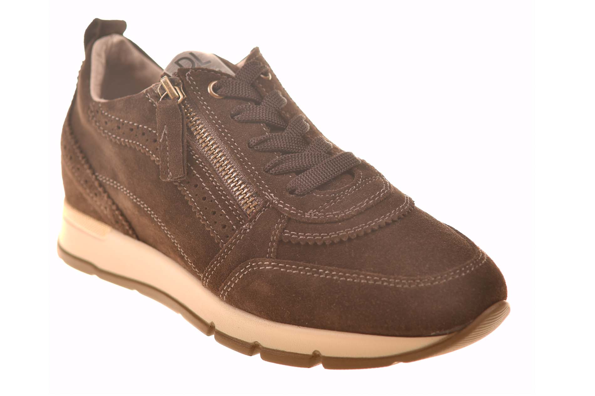 DL Sport sneaker met uitneembaar voetbed bruin suede - Afbeelding 2