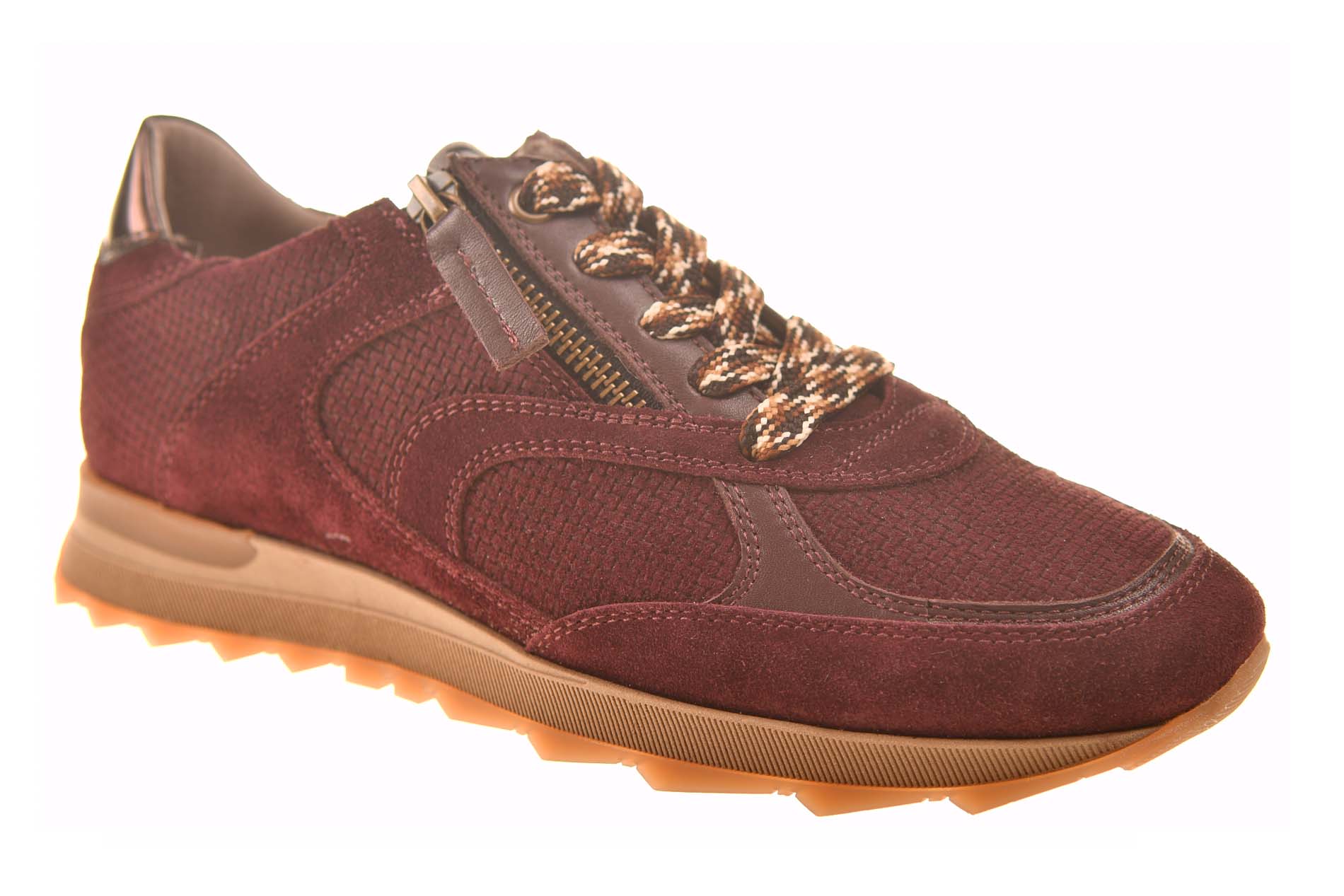 DL Sport sneaker met rits bordeaux suede - Afbeelding 2