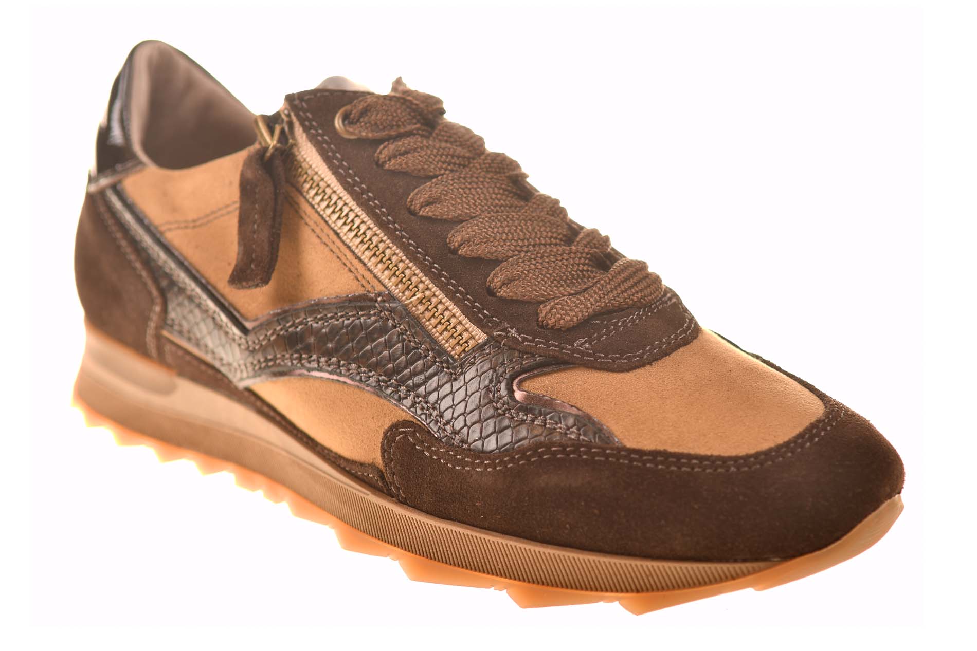 DL Sport sneaker beige bruin suede combi - Afbeelding 2