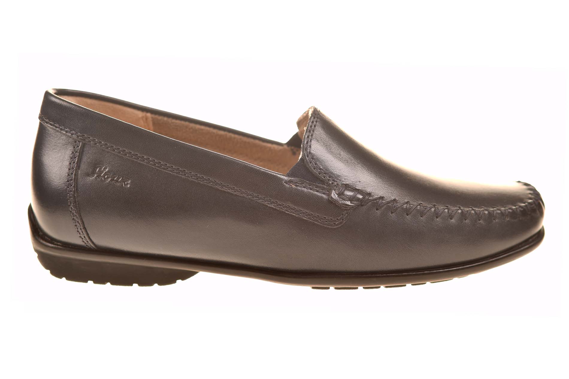 Sioux moccasin blauw leer met uitneembaar voetbed