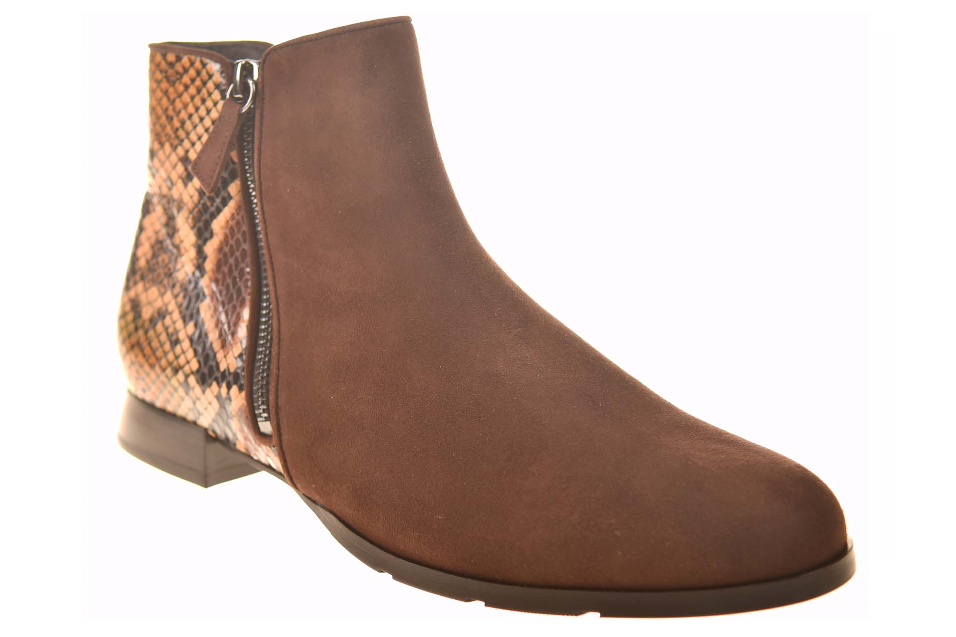 Hassia enkellaarsje bruin suede slangprint - Afbeelding 2