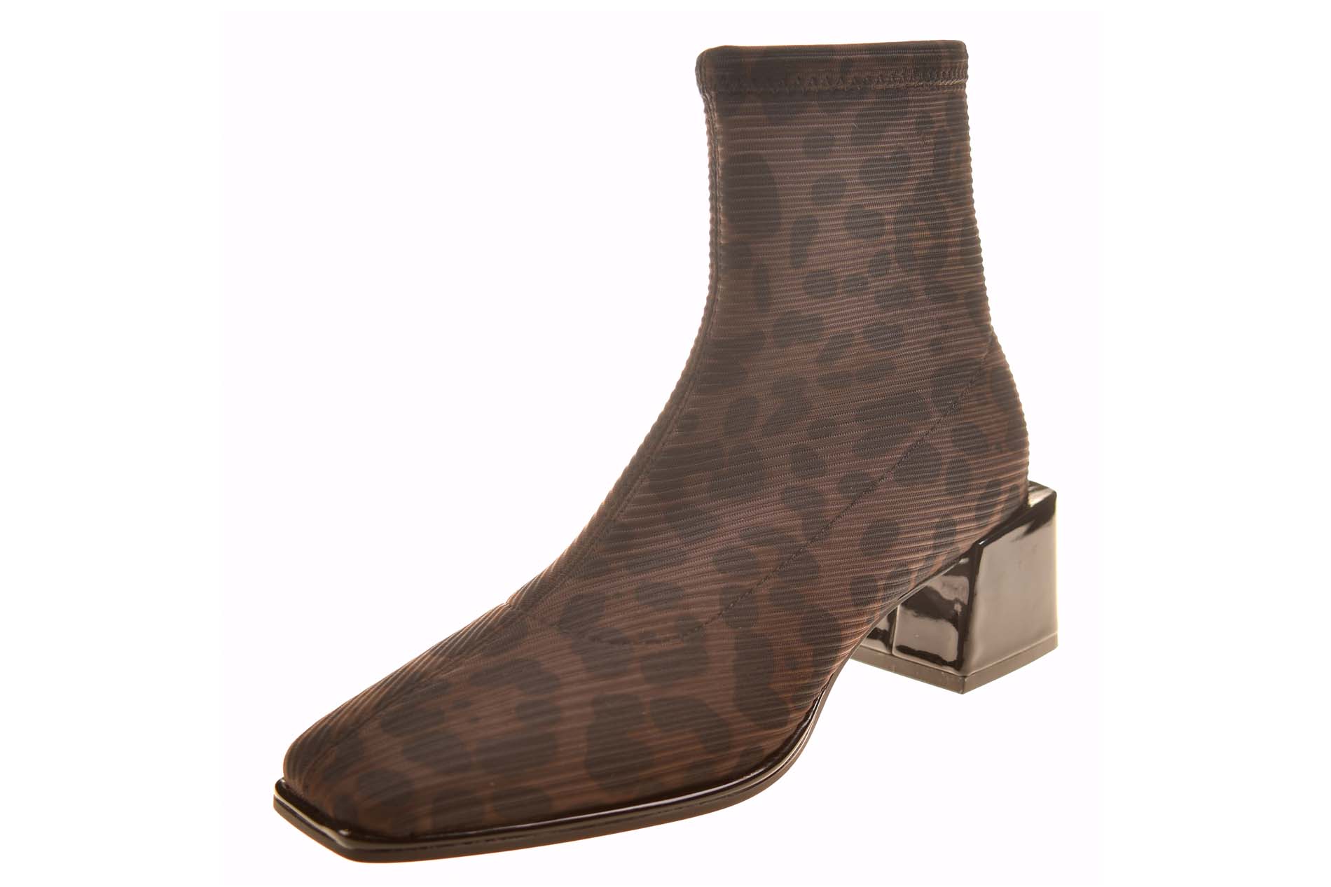 Gioseppo halfhoog stoffen stretch laarsje met panterprint bruin zwart - Afbeelding 2
