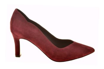 Peter Kaiser pump plateauzool bordeaux suede print golfuitsnijding
