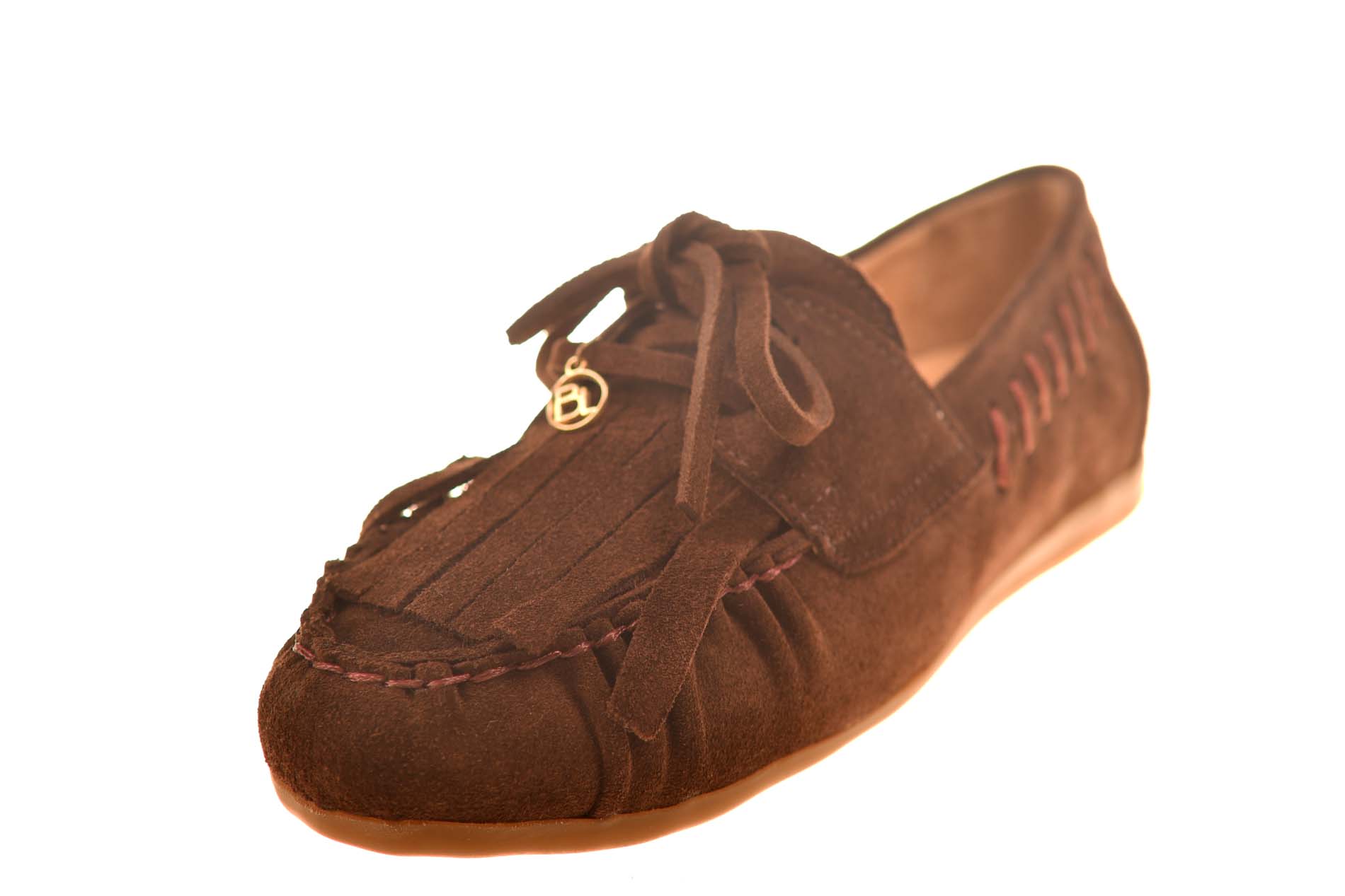 Babouche moccasin franje bruin suede - Afbeelding 2