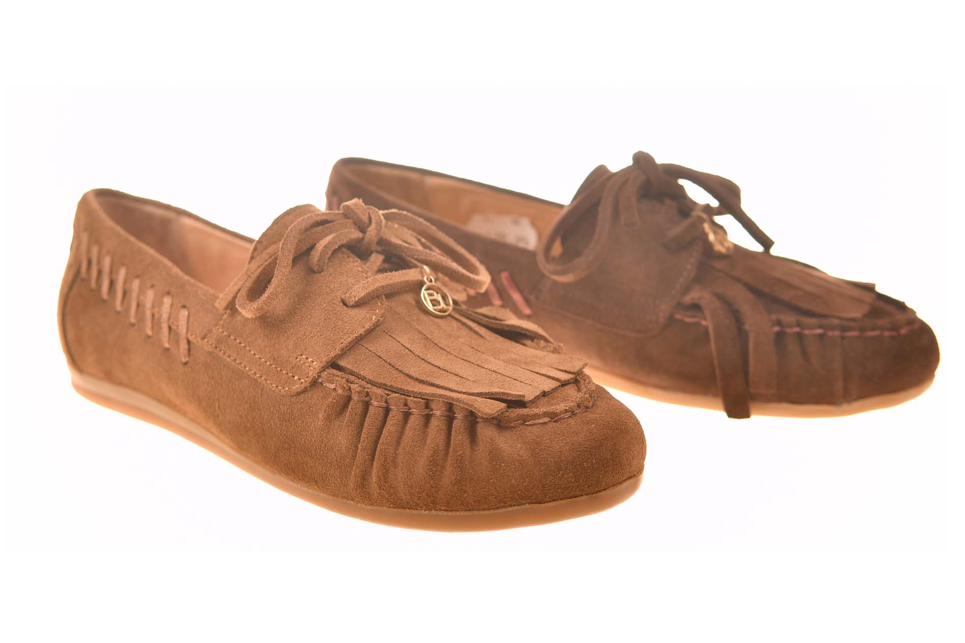 Babouche moccasin franje bruin suede - Afbeelding 3