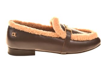 Babouche loafer gevoerd bruin leer