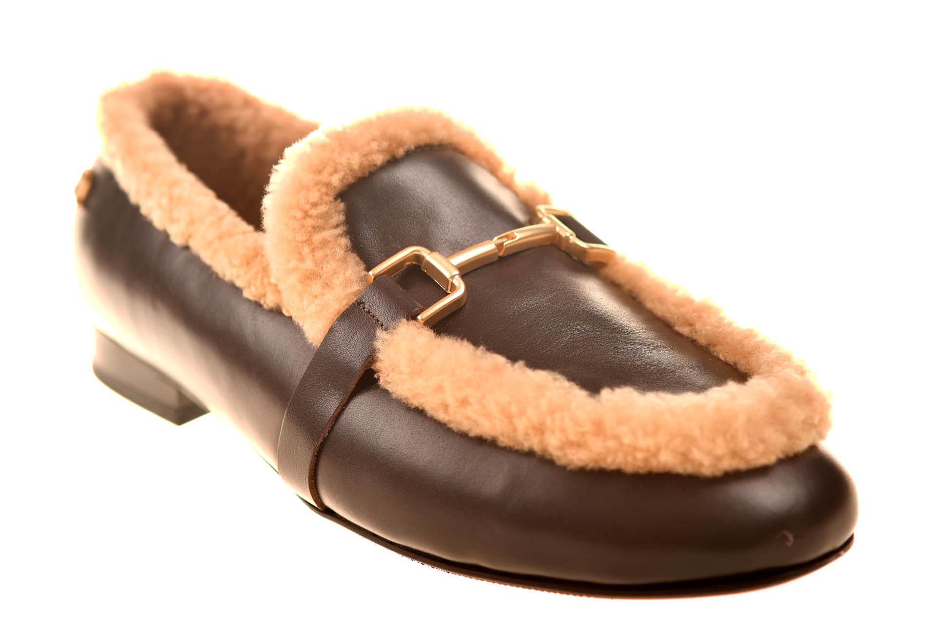 Babouche loafer gevoerd bruin leer - Afbeelding 2