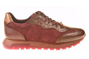 Hispanitas sneaker bordeaux suede en leer