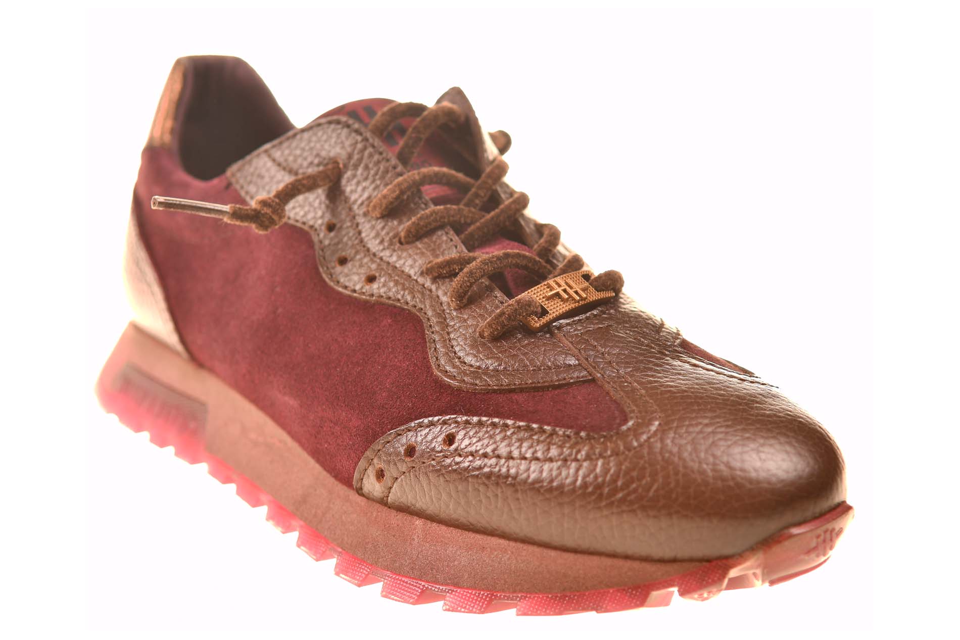 Hispanitas sneaker bordeaux suede en leer - Afbeelding 2