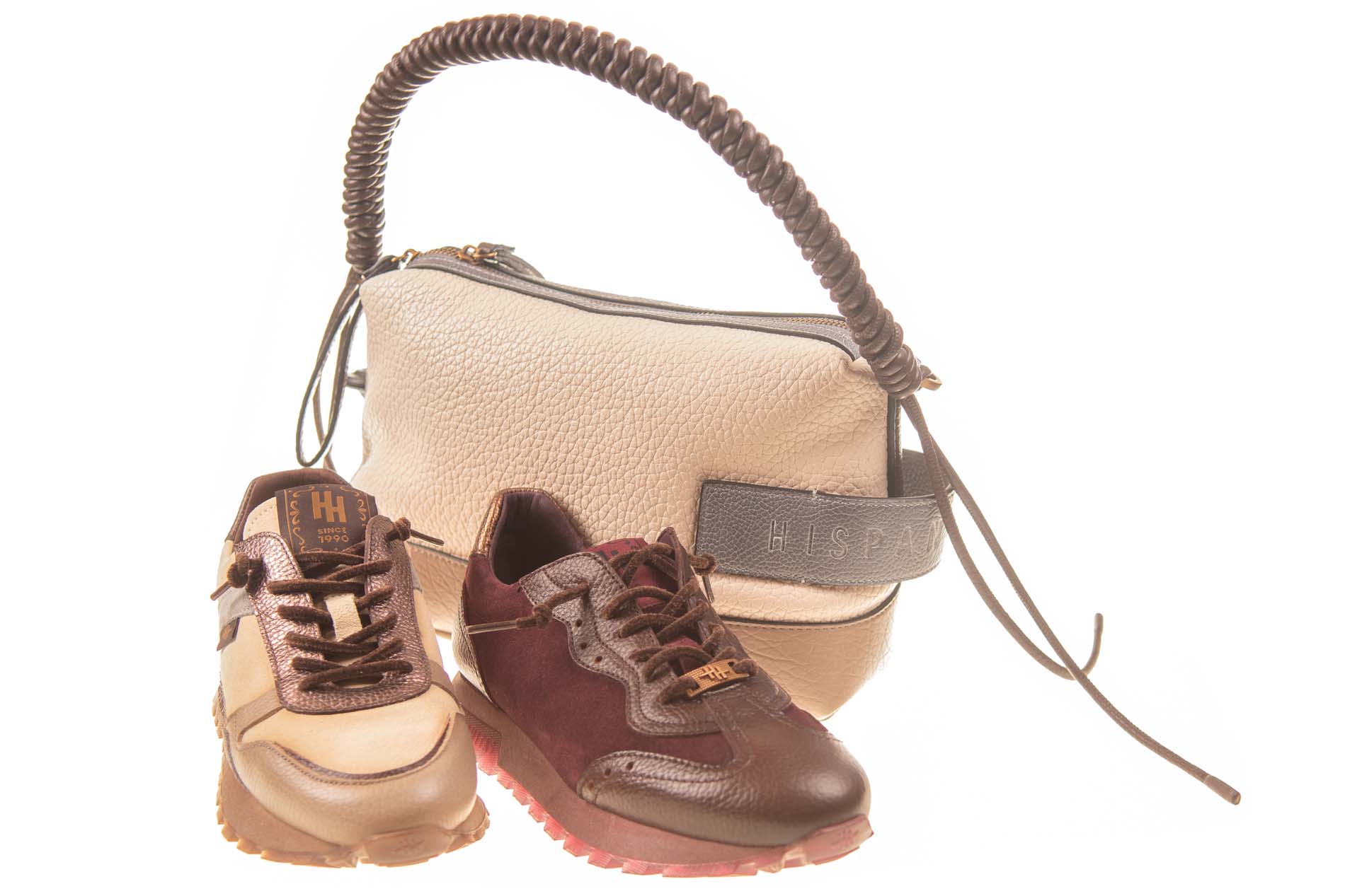 Hispanitas sneaker bordeaux suede en leer - Afbeelding 3