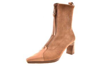 Hispanitas elegant laarsje met rits taupe suede en stretch
