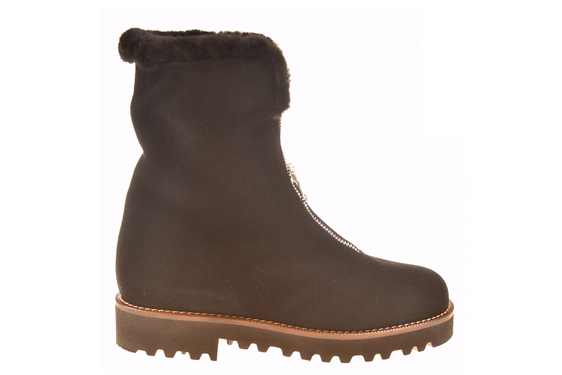 Lorbac vachtboot zwart suede met profielzool