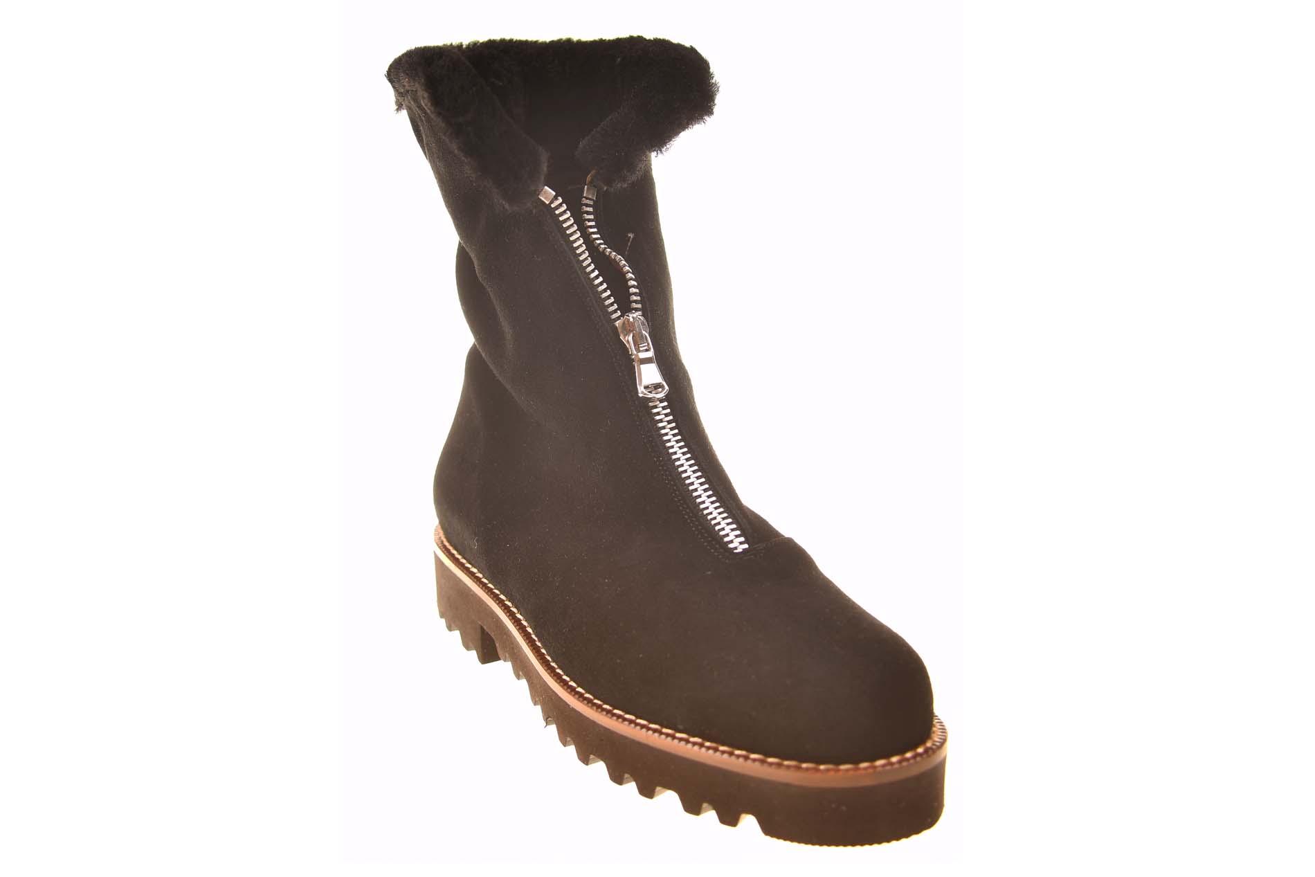 Lorbac vachtboot zwart suede met profielzool - Afbeelding 2