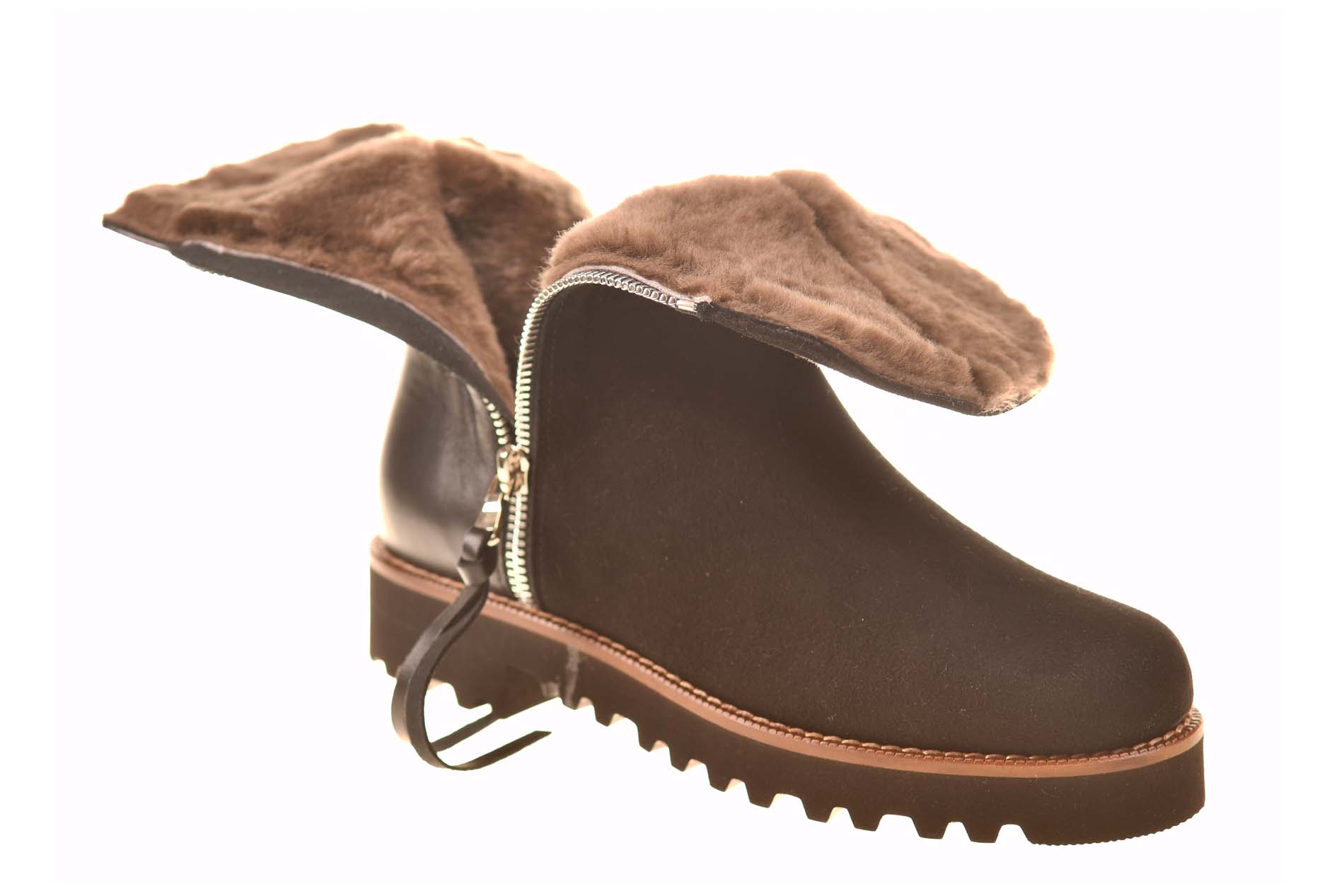 Lorbac vachtboot zwart suede met profielzool - Afbeelding 3
