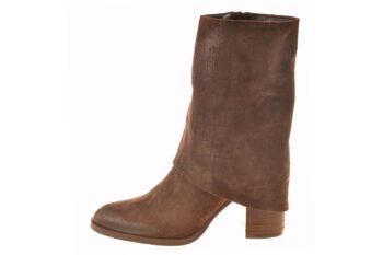 Debutto driekwart laars met omslag bruin suede crocoprint