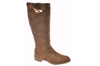 Nicole18 lange laars bruin suede met gesp